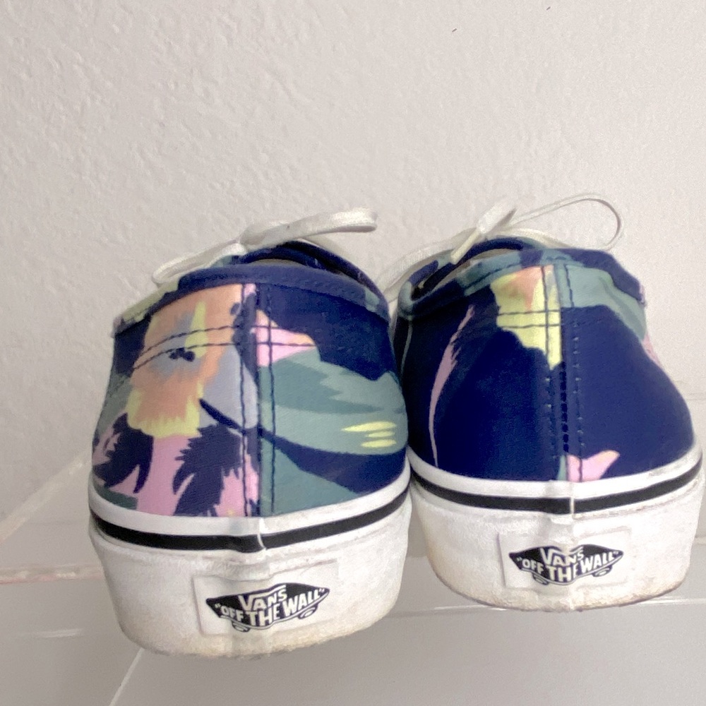 Vans floral blue low top sneakers shoes size 10 - Picture 6 of 9
